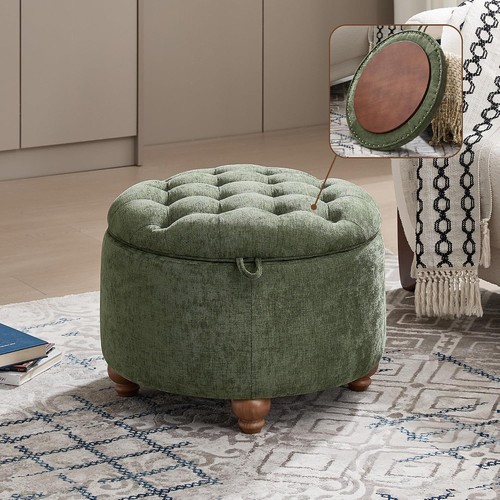 24inch round storage - round, ottoman
