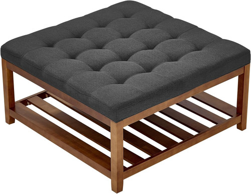 Tufted large square ottoman - tufted,