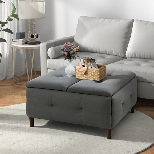 Large square storage ottoman - large,