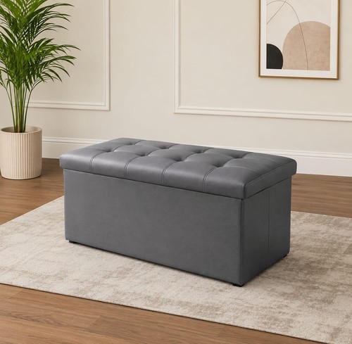 Leather ottoman storage - leather,