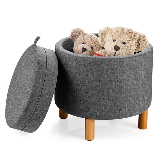 Round storage ottoman accent - round,