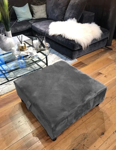 Velvet square ottoman - square, coffee