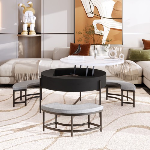Modern round lift top - round, coffee