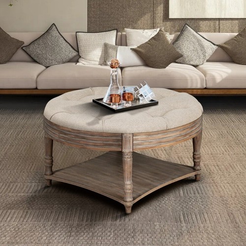 Round ottoman coffee - ottoman, table