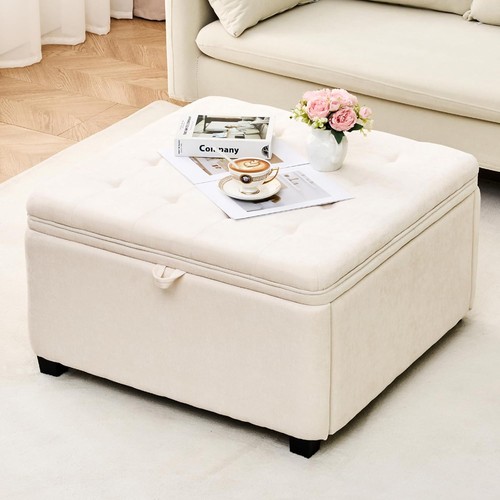 Inch square white ottoman - 30,