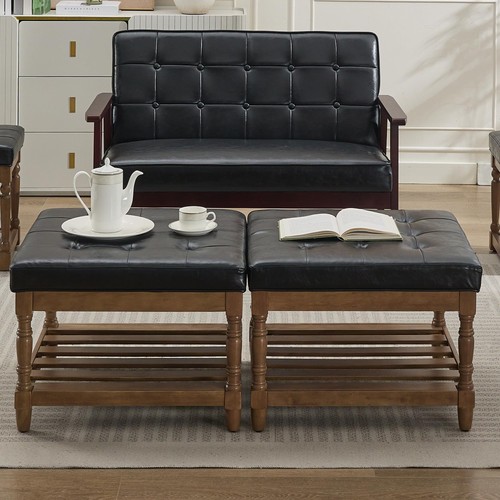 Leather ottoman coffee table - ottoman,