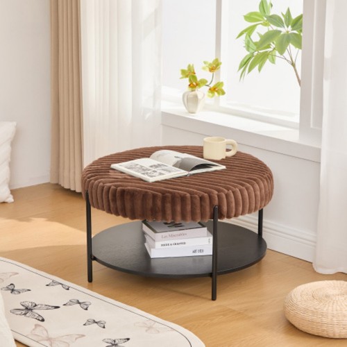 Round ottoman coffee table - round,