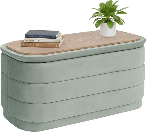 Velvet storage ottoman - velvet,