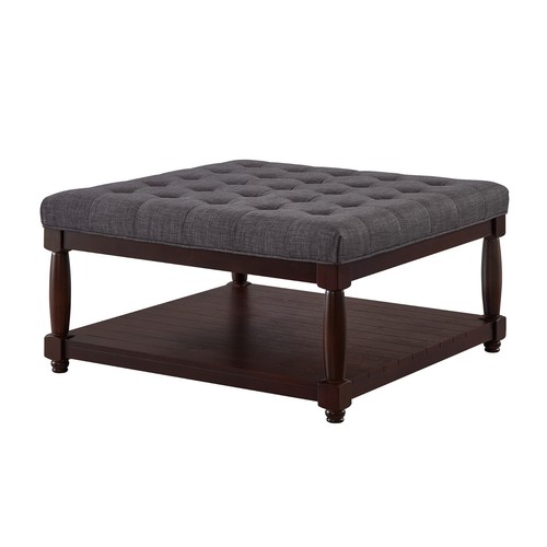 Button tufted footrest ottoman - tufted,