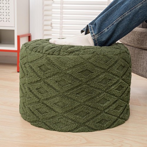 Green round ottoman pouf - round,