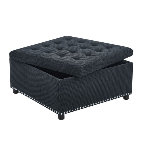Tufted storage ottoman with - storage,