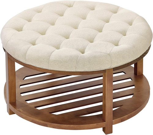 Large round ottoman - round, coffee