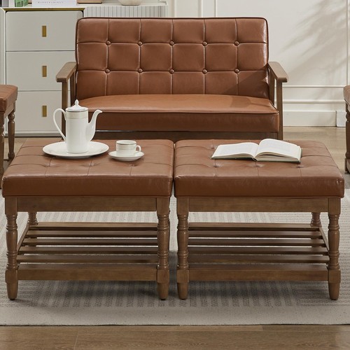 Leather ottoman coffee table - leather,