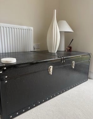 Black coffee table chest - table,