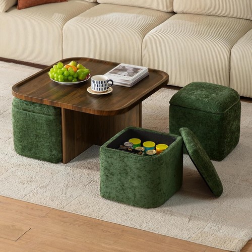 Square coffee table stools - table, w/