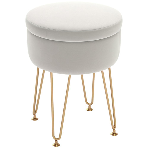 Velvet storage ottoman - velvet,