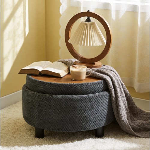 25inch round storage - storage, ottoman