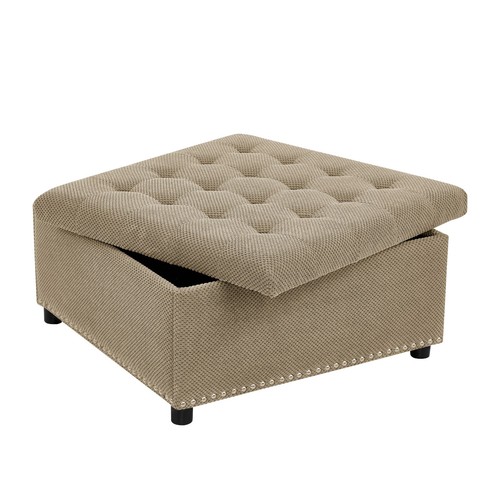 Tufted storage ottoman with - tufted,