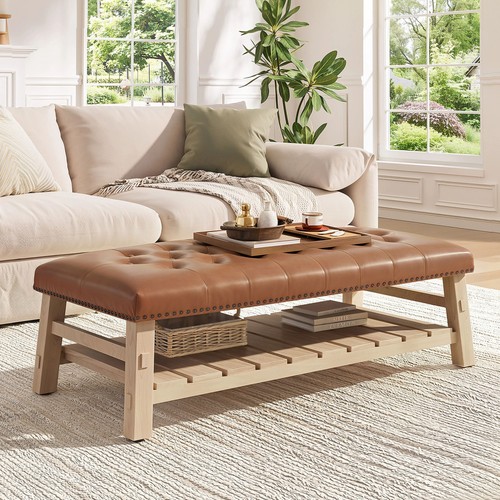 Large rectangle ottoman coffee - large,