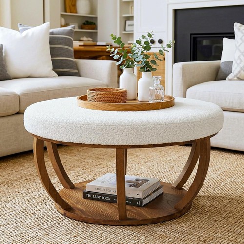 Inch round upholstered - 31.5-inch,