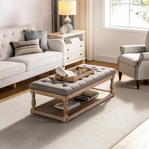 Storage tufted ottoman - storage,