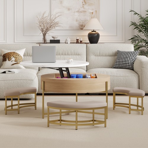 Modern round lift top - round, lift-top