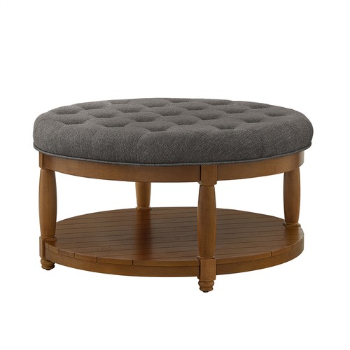 Large round upholstered tufted - large,
