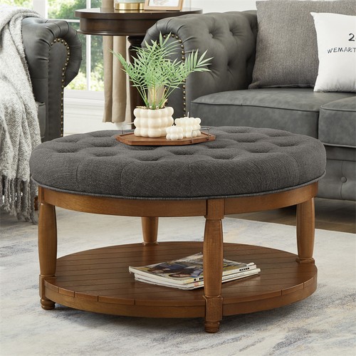 Farmhouse round upholstered - farmhouse,