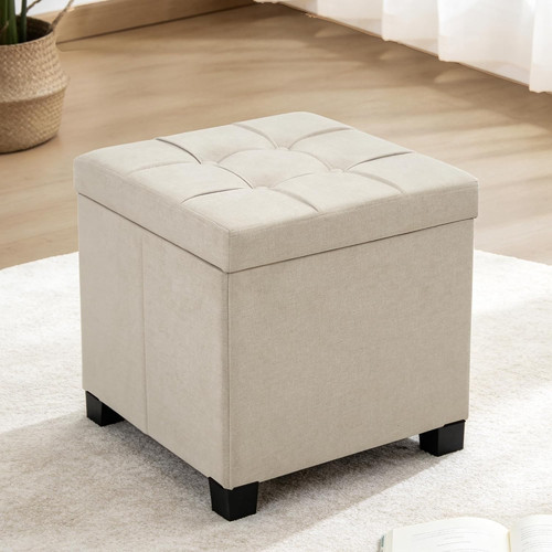 Square storage ottoman - 17.7",