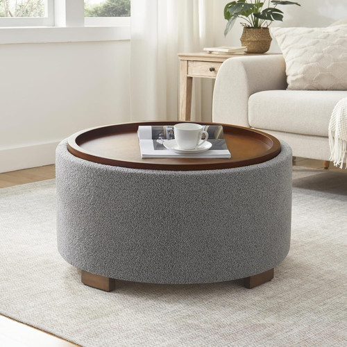 Inch round storage ottoman - inch,