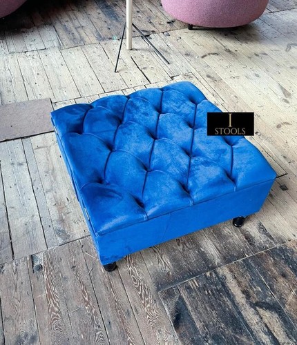 Square velvet ottoman - square,