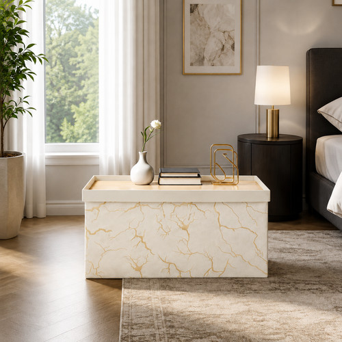Mink ottoman storage box with - ottoman,