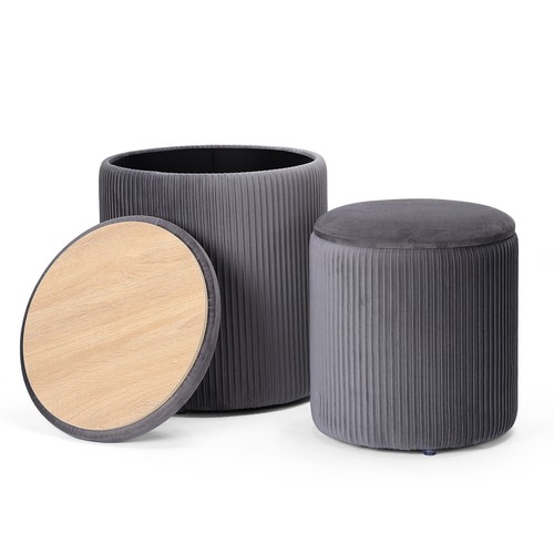 Set round ottoman storage - 2,