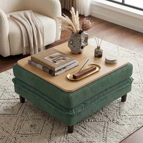 Corduroy storage ottoman - corduroy,