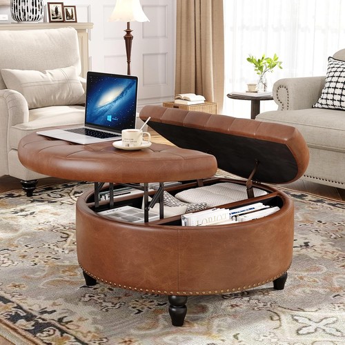 Inch large round ottoman - inch,