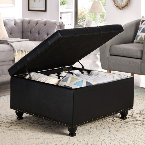 Square storage ottoman - storage,