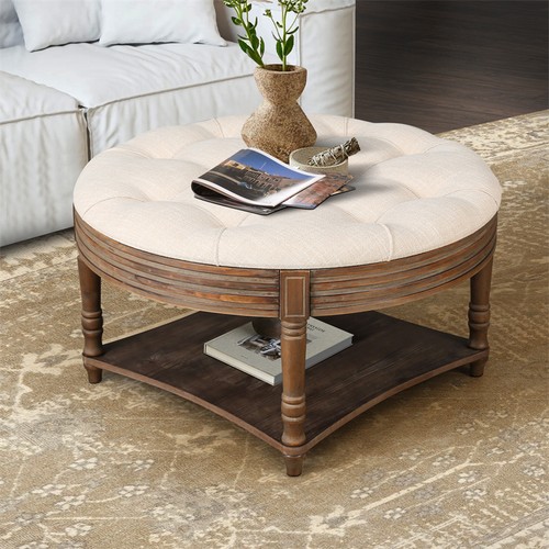 Round ottoman coffee table - round, 2