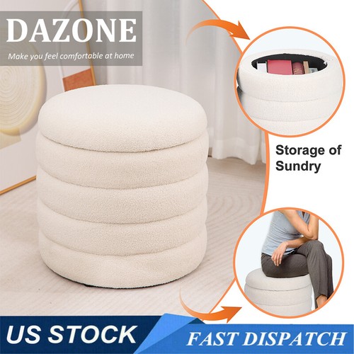 Round storage ottoman modern - round,