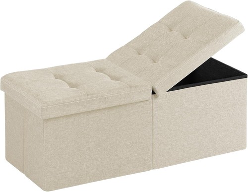 5in beige storage ottoman - beige,