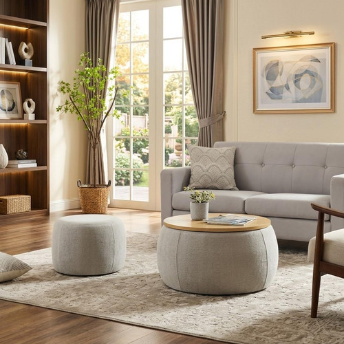 Modern round storage - modern, ottoman