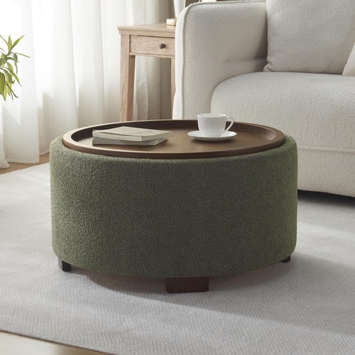 Inch round storage ottoman - round,