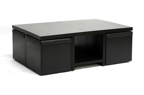 Modern dark brown coffee table - modern,