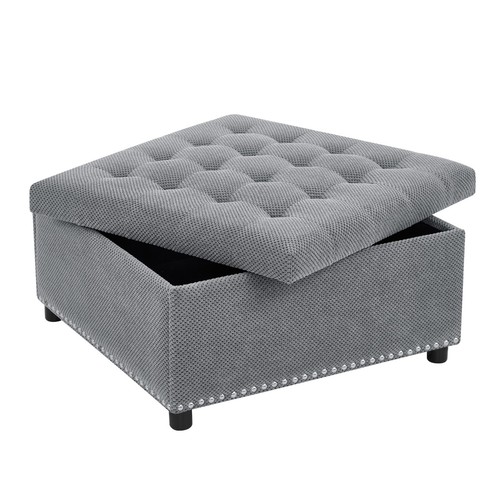 Tufted storage ottoman - storage, with