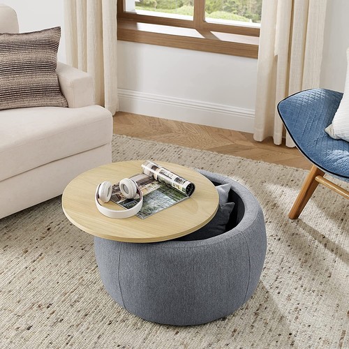 Round storage ottoman coffee - round,
